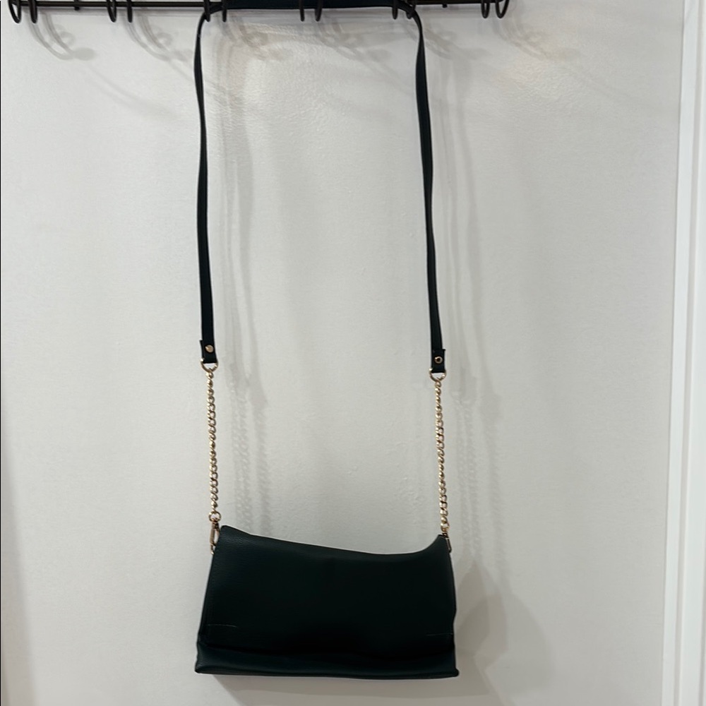 a new day Dark green Crossbody Bag with Gold Accents